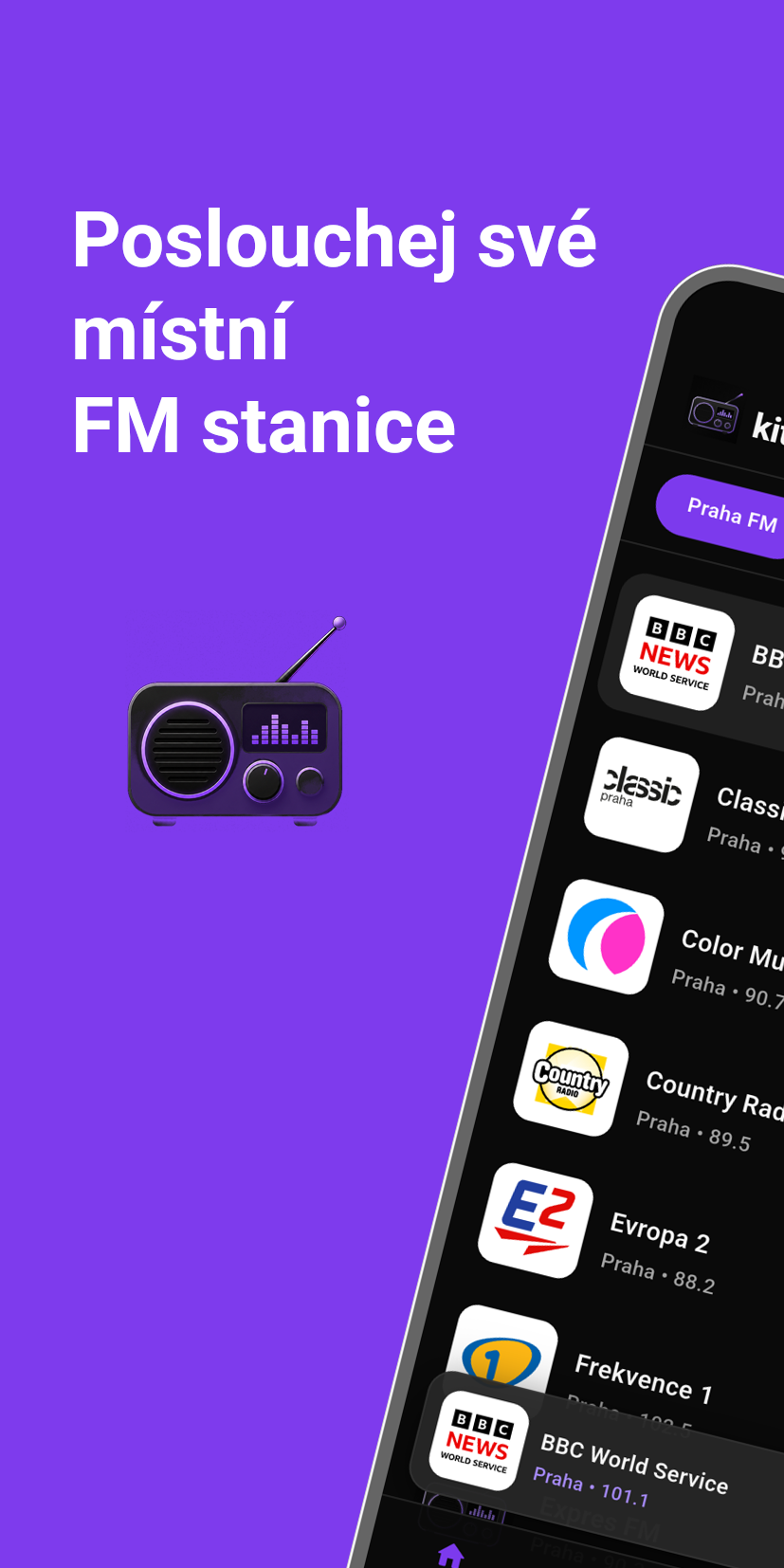 Poslouchejte své místní FM stanice