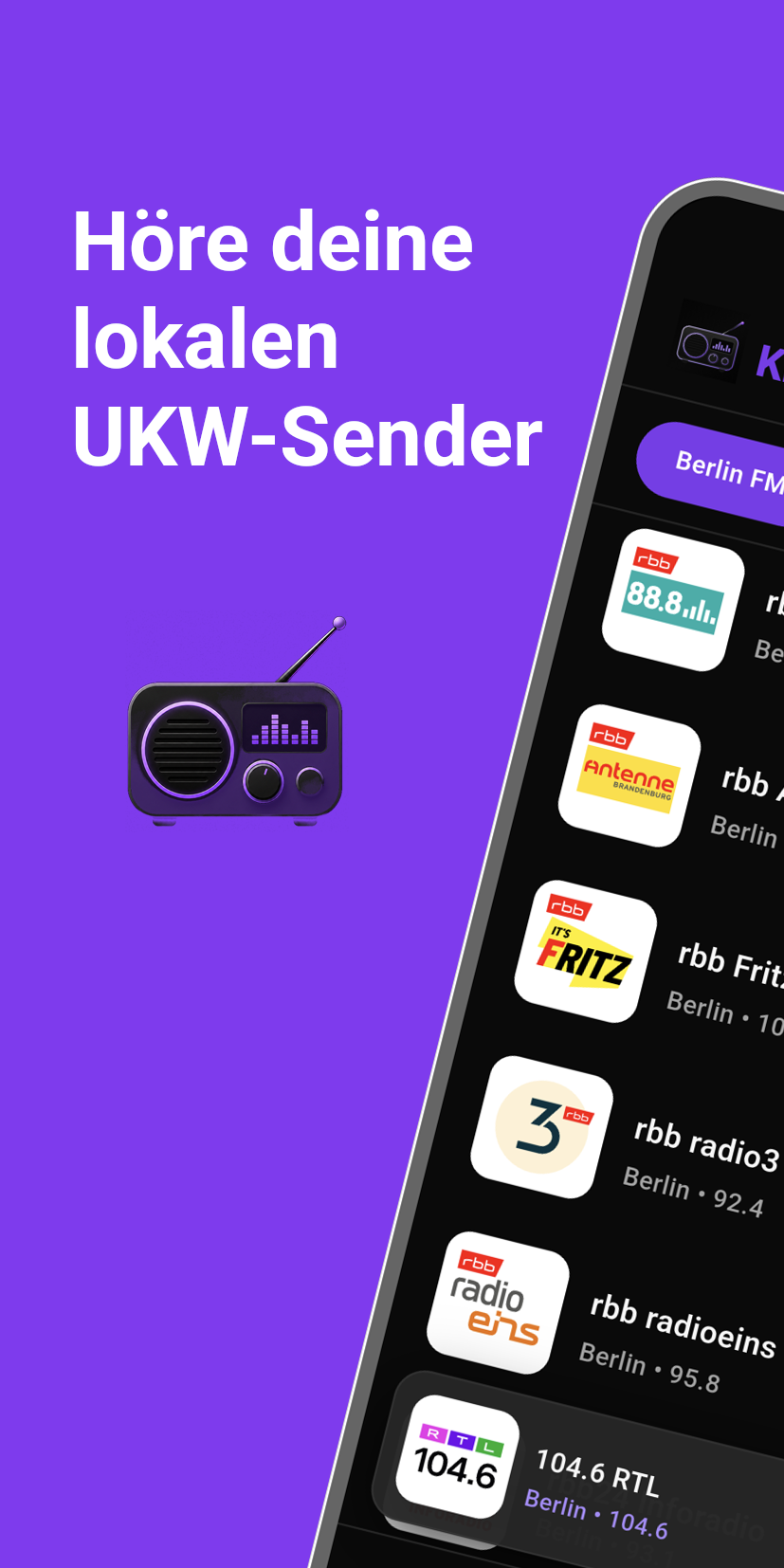 Höre deine lokalen FM-Sender