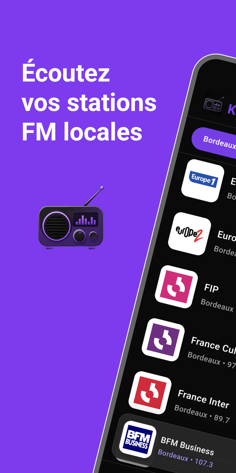 Écoute tes stations FM locales