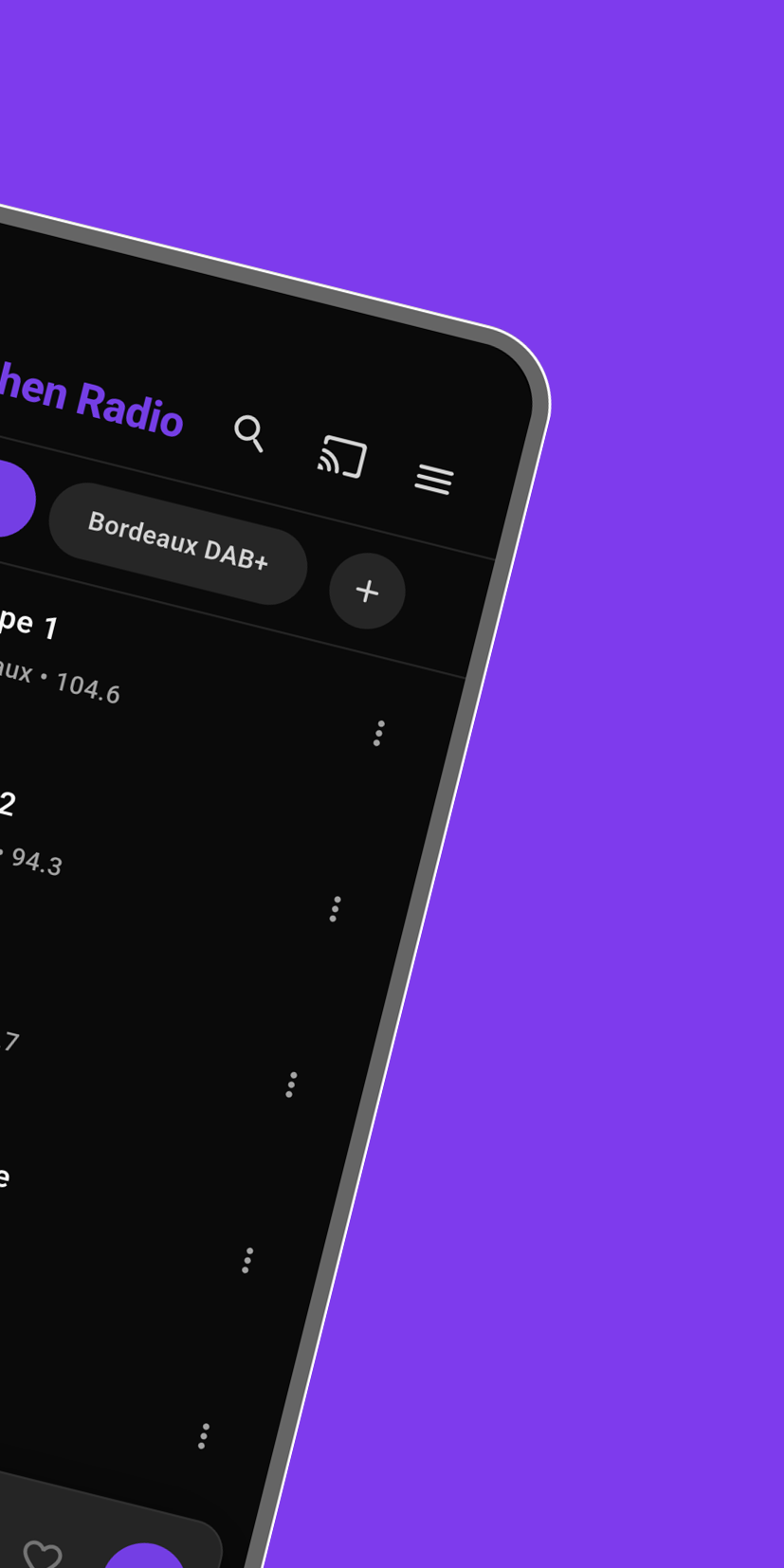 Liste des stations avec DAB+