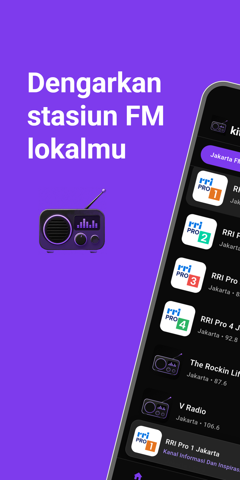 Dengarkan stasiun FM lokalmu