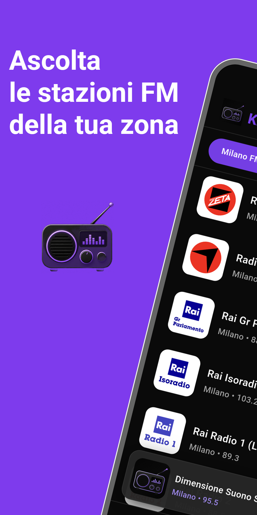 Ascolta le tue stazioni FM locali