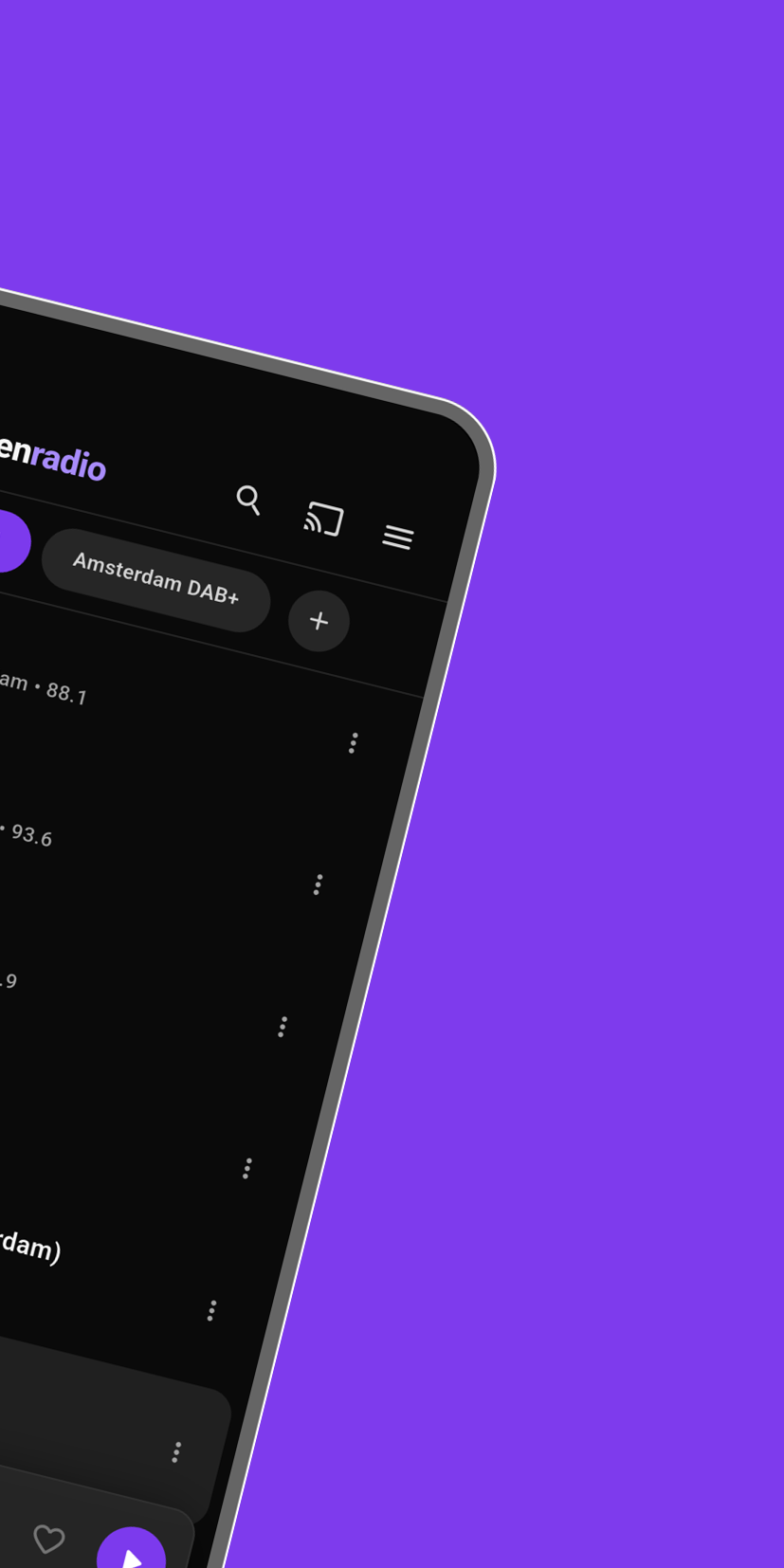 Zenderlijst met DAB+-zenders
