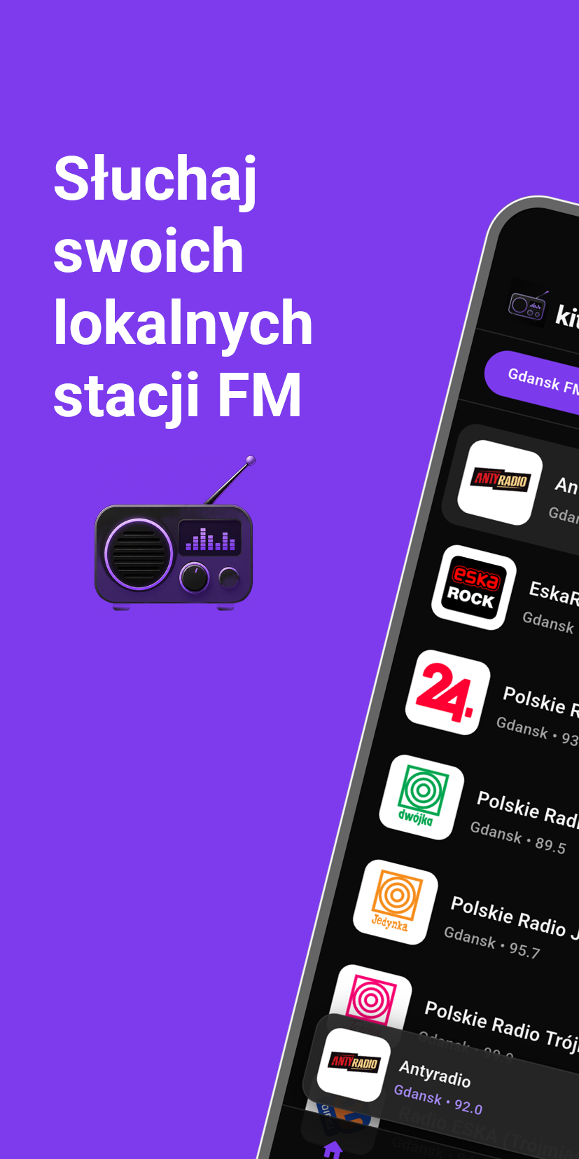 Słuchaj lokalnych stacji FM
