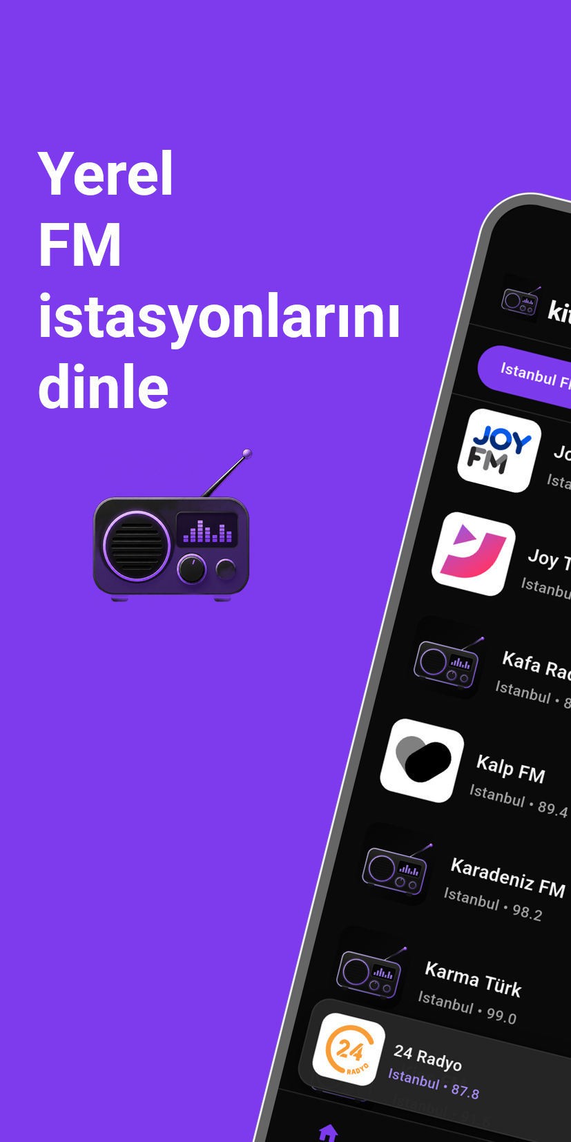 Yerel FM istasyonlarını dinle